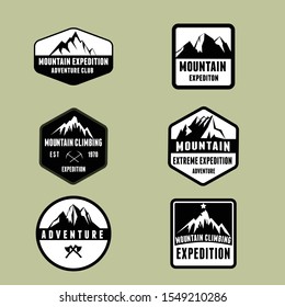 6 Badges Mouintain Expediion Adventure Logo