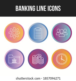 6 Beautiful Banking Line vector icon set
