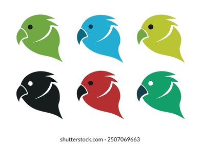 6 bird head silhouette vectors perfect for clipart line art and printable designs