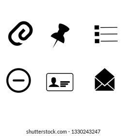 6 Black universal icon set