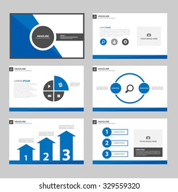 6 Blue and black Multipurpose Infographic elements and icon presentation template flat design set for advertising marketing brochure flyer leaflet