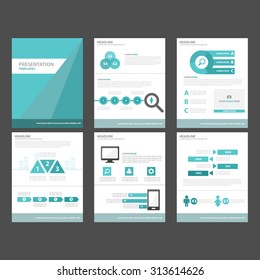 6 Blue Multipurpose Infographic elements and icon presentation template flat design set for advertising marketing brochure flyer leaflet