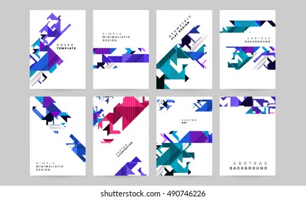 6 Brochure template layouts, cover design annual report, vector