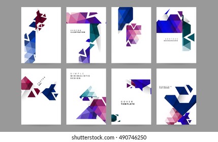 6 Brochure template layouts, cover design annual report, vector