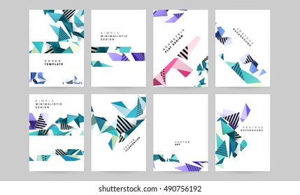 6 Brochure template layouts, cover design annual report, vector