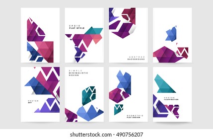 6 Brochure template layouts, cover design annual report, vector