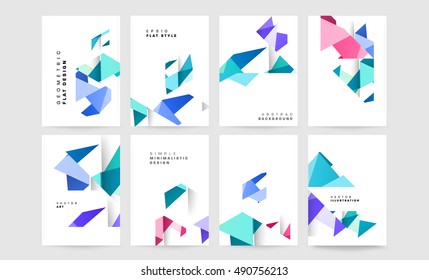 6 Brochure template layouts, cover design annual report, vector
