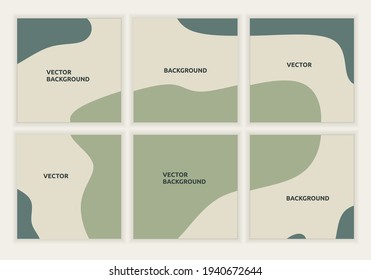 6 manojos de pancarta cuadrada en medios sociales. Plantilla de diseño abstracto de rompecabezas moderno minimalista con colores pastel. Adecuado para anuncios promocionales en publicaciones de medios sociales. Ilustración del vector