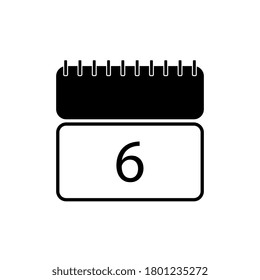 6 icono Calendario. Estilo de diseño plano.Página de sitio Web plana moderna y elemento vector de diseño de aplicaciones móviles.