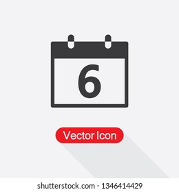 6 Calendar Icon Vector Illustration Eps10