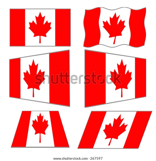 6 Canadian Flag Designs Vector Stock Vector (Royalty Free) 267597 ...