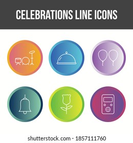 6 Celebration Vector Icon Set