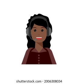 6 characters, Call center agents flat avatars. Live chat operators, guys and girls smiling faces. Online customer support service assistants with headphones.
