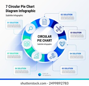 6 Kreisdiagramm Diagramm Infografik, Business Infografik Design-Vorlage mit Kreisdiagramm für Web und Präsentation