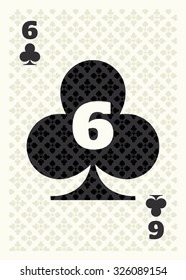 6 of Clubs Playing Card