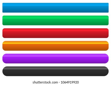 6 color button, banner element with different level of corner effect