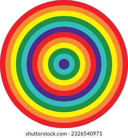 the 6 color pride in circle shape,  the colors is  red, orange, yellow, green, indigo and violet. vector illustration.