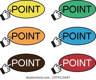 6 color set of POINT icons