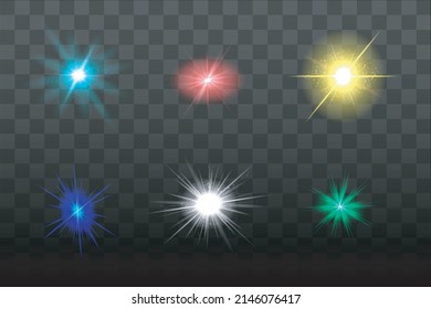 6 COLOR SHINES ON A BLACK AND GRAY BACKGROUND