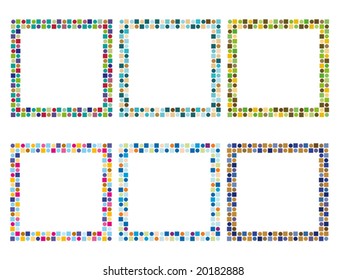 6 colorful vector frames
