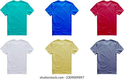 6 colourfull eye catchie blank t shirt mockup collection