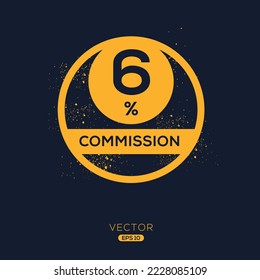6% de oferta limitada de la Comisión, etiqueta vectorial.
