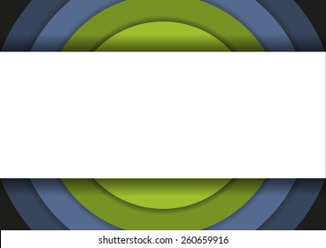 6 concentric circles in cold colors and large copyspace in front