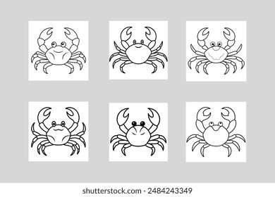 6 crab peg vector illustrator