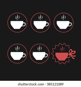 6 cup of coffee in a gift
