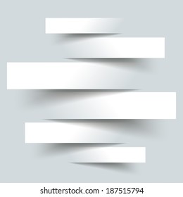 6 cutting banners on the grey background. Eps 10 vector file.