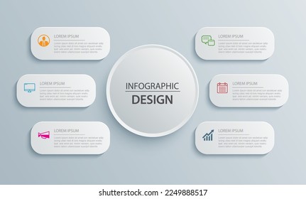 6 plantilla de índice de papel de ficha infografía de datos. Fondo abstracto de ilustración vectorial.