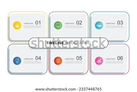 6 data infographics tab paper index template. Vector illustration business abstract background.
