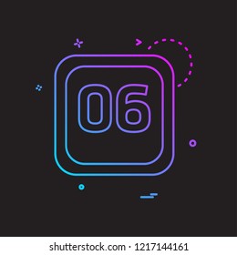 6 Date Calender icon design vector