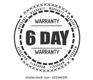 6 day black warranty vector