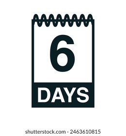 6 days calendar icon vector illustration eps