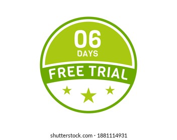 6 days free trial. 6 day Free trial badges