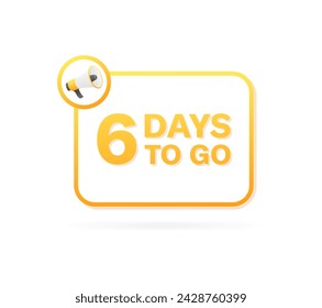 6 days to go icon. Flat style. Vector icon