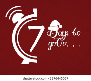 6 days to go - Stopwatch sign. flat design. Countdown left days banner isolated on dark background againts white typography. Sale concept. New year countdown. Christmas countdown. Vector illustration.