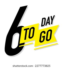 6 days to go timer vector label color style
