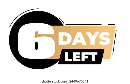 6 días icono de la izquierda
Icono de Vector cuántos días quedan
Icono de gradiente hermoso para el Sitio web