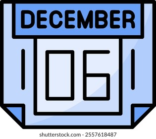 6 December Filled Style Icon Design