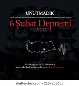 6 şubat kahramanmaraş depremi.
Translation: We have not forgotten. February 6 earthquake. We remember with mercy those who lost their lives.