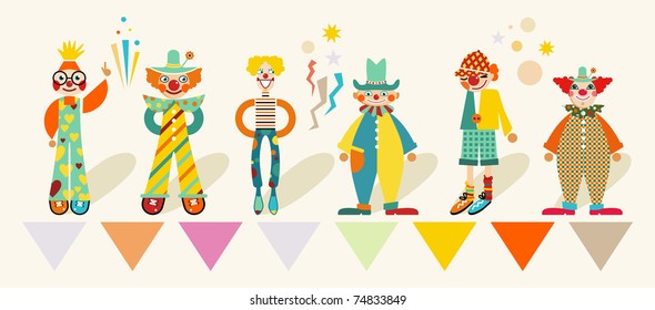6  different clowns