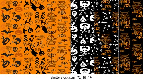 6 different Halloween vector patterns.  used for wallpaper