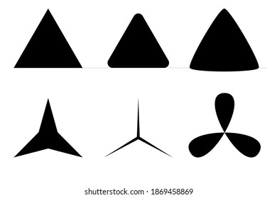6 different triangle shapes all.