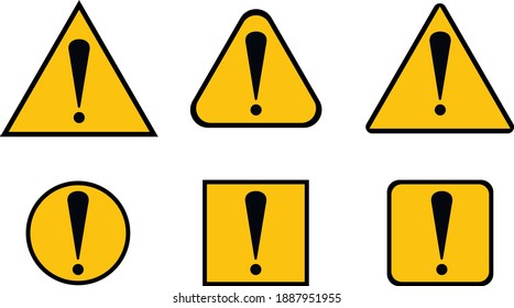 6 Different Types Hazard Warning Signs Stock Vector (Royalty Free ...