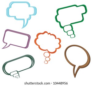6 different vector dialog balloon
