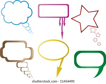 6 different vector dialog balloon