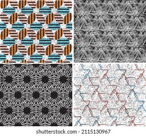 6 different vector patterns in the same package(eps). One pattern is paid and 5 are free (white dividing lines)