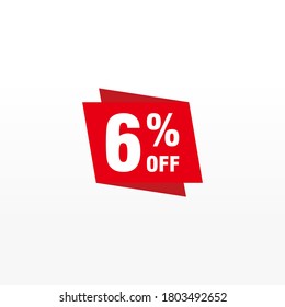 6 descuento, insignias de vectores de venta para etiquetas, , pegatinas, carteles, etiquetas, etiquetas web, nueva oferta. Banner de signo de origami de descuento